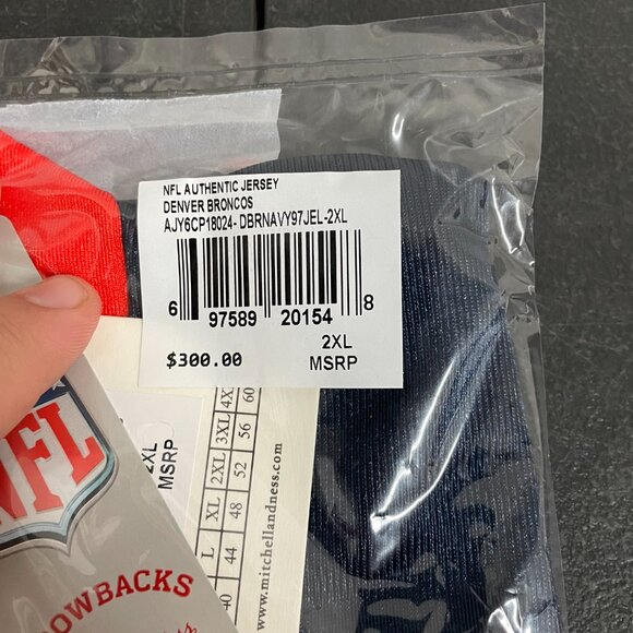 Mitchell & Ness John Elway Broncos Super Bowl XXXll Throwback Jersey 2XL - Picture 3 of 4